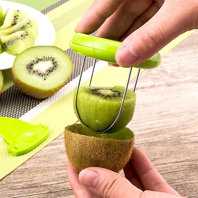  Facilite la preparación de frutas con este increíble utensilio de cocina cortador de kiwi y removedor de núcleos.