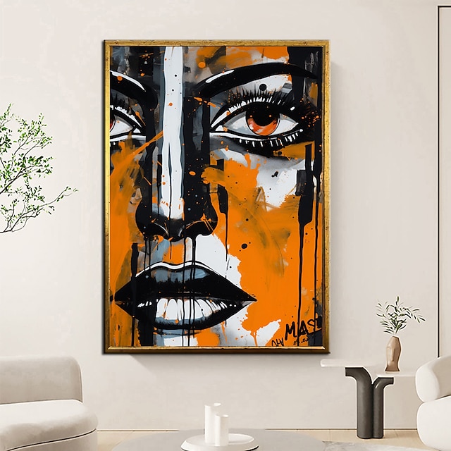 Hand Painted Woman Eye Oil Painting Wall Art Woman Face Art painting
