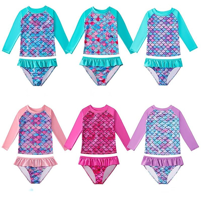  Kids Girls' Swimsuit School Solid Color Adorable Bathing Suits 7-13 Years Summer