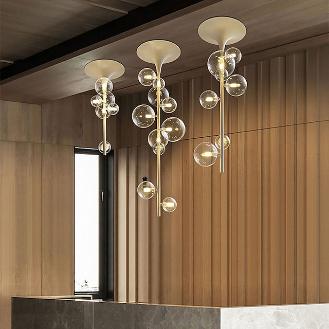  ثريات LED 6/7/10 رؤوس مجموعة جلوبل تصميم بالون ثريات لغرفة الطعام وغرفة النوم مصابيح متدلية 110-240 فولت
