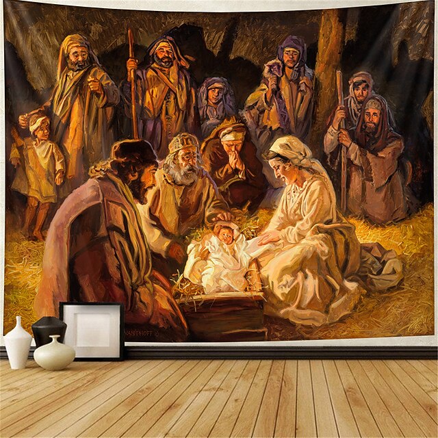 Nativity Art Vintage Hanging Tapestry Wall Art Large Tapestry Mural