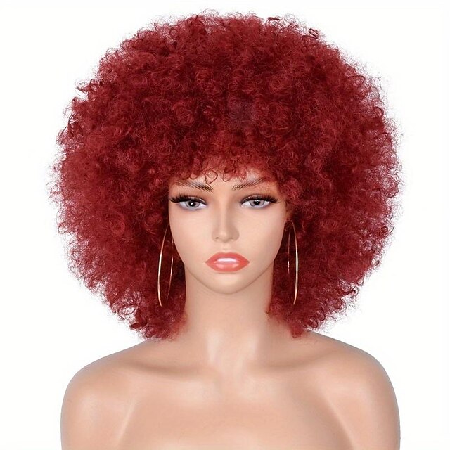  Perruques afro courtes et bouclées crépues pour femmes, perruques synthétiques moelleuses et douces, aspect naturel, perruques afro bouclées pour usage quotidien, cosplay, Halloween