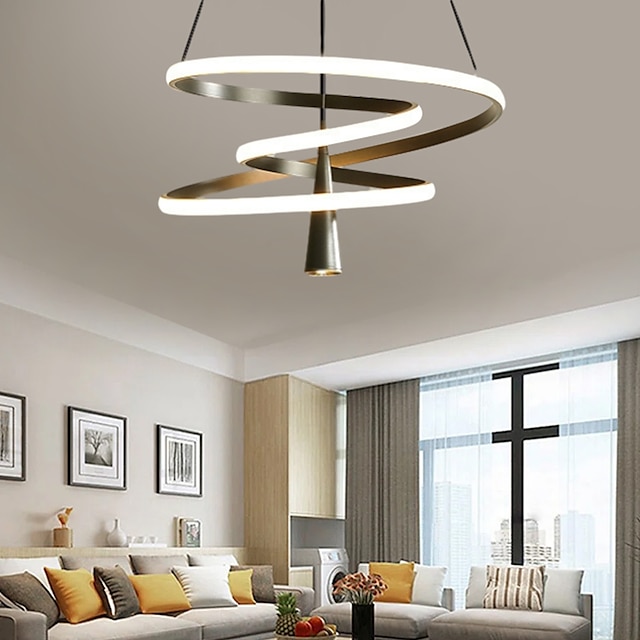  lampada a sospensione a led 46 cm cerchio design alluminio elegante minimalista finiture verniciate sala da pranzo in stile nordico luci della cucina 110-240v