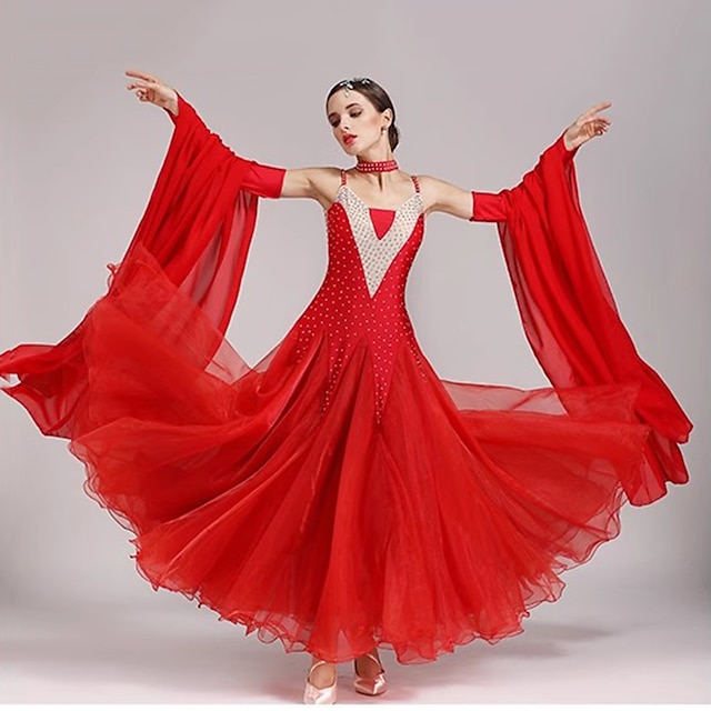  balsal dans kjole kvinders præstationskonkurrence moderne festkostumer stor swing tango vals dansetøj