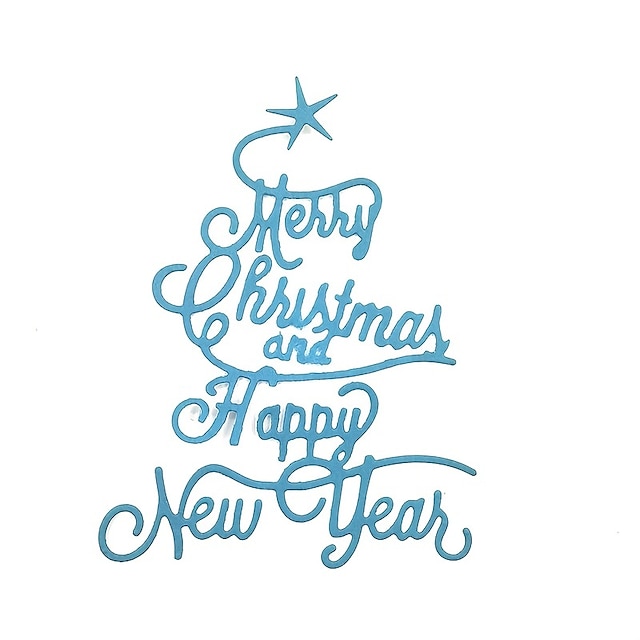 1pc Merry Christmas Happy New Year Stencil DIY Die Cut Scrapbooking ...