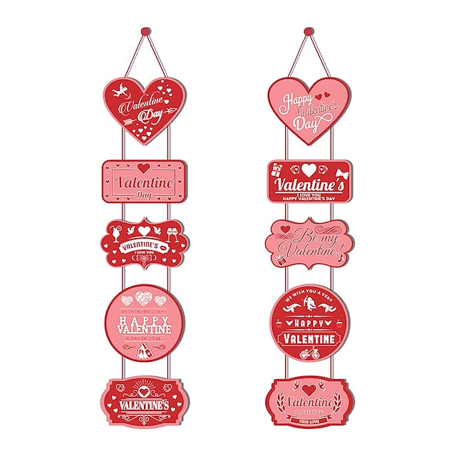  1 Stück Valentinstag-Heimdekoration Couplet-Türvorhang für Valentinstag dekorierte Tür-Hängebanner.