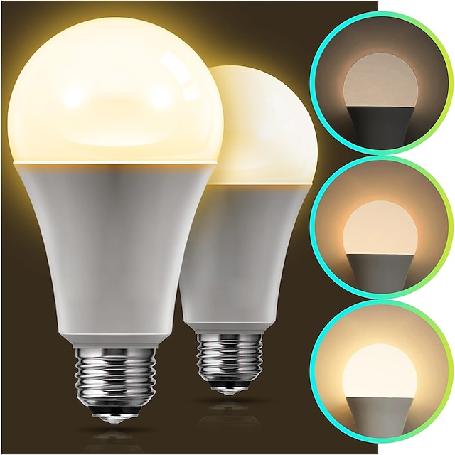  lâmpada led lâmpada led de 3 vias 120w equivalente brilho de 3 níveis lâmpada a19 luz quente 3000k branco 6000k e27 e26 base lâmpada led lâmpada de chão lâmpada de mesa luminária pendente