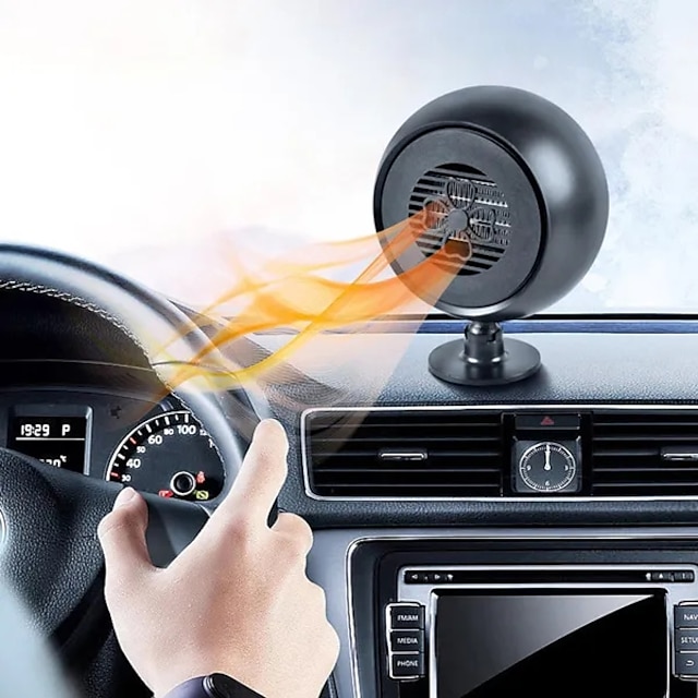  bilvarmer defroster vindu avrimingsverktøy 180w 12v 360 grader roterende base bilvarmer