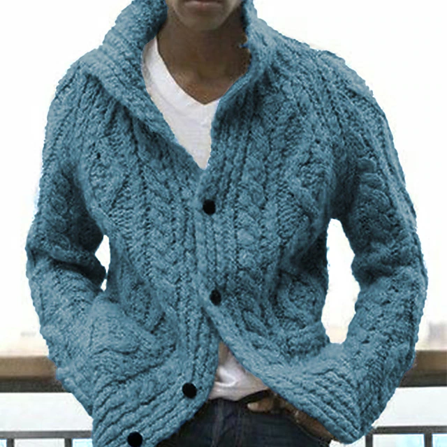 Men's Sweater Cardigan Sweater Sweater Jacket Ribbed Knit Cropped ...