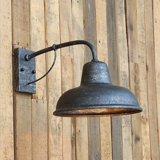  Outdoor Waterproof Iron Wall Lamp Bronze Vintage Industrial Wall Lamp Semi-Gloss Finish for Corridor Bar Cafe Restaurant Terrace Garden Home Decoration Wall Lamp