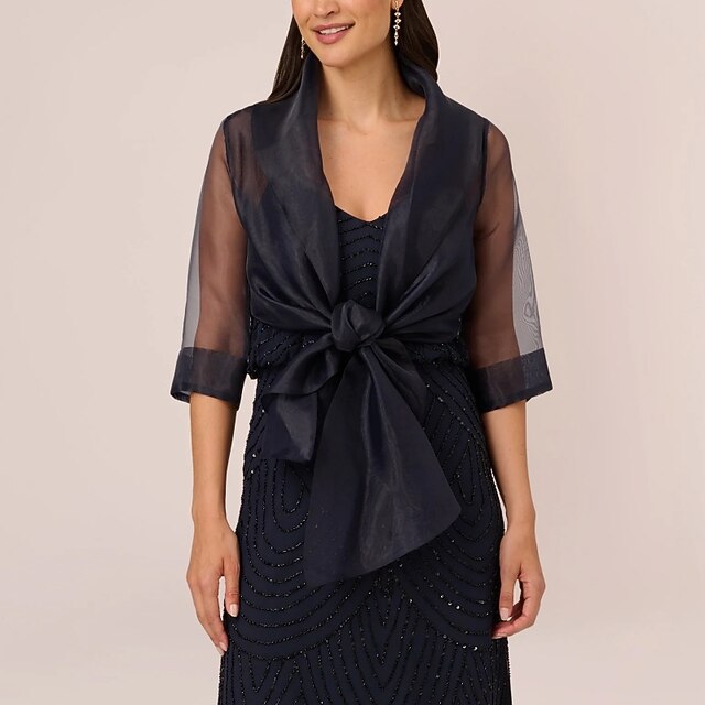 Bridal's Wraps Voiles & Sheers Bridal Half Sleeve Organza Wedding Wraps With Bowknot For Wedding All Seasons