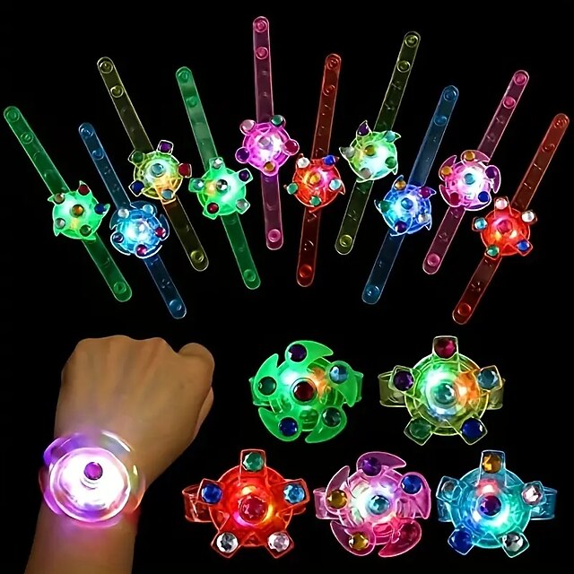  Set mit 5/10/24-teiligen LED-Leuchten, Fingerspitzen-Gyroskop-Armband, Partyzubehör, geeignet für Geburtstag, Weihnachten, Festival, Partyzubehör