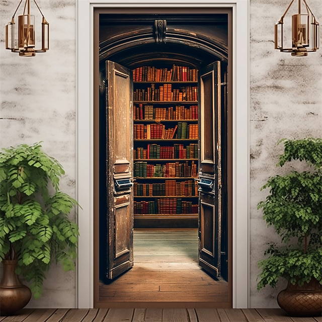 Library Door Covers Door Tapesty Door Curtain Decoration Backdrop Door ...