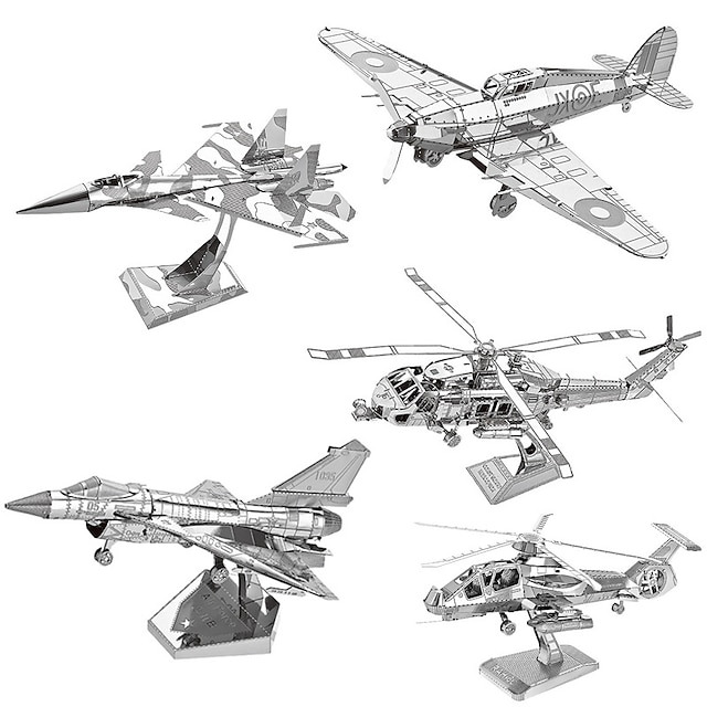  Aipin Metal Assembly Model DIY 3D Puzzle Aircraft Fighter Helicopter F22 Boeing 747 Passenger Aircraft