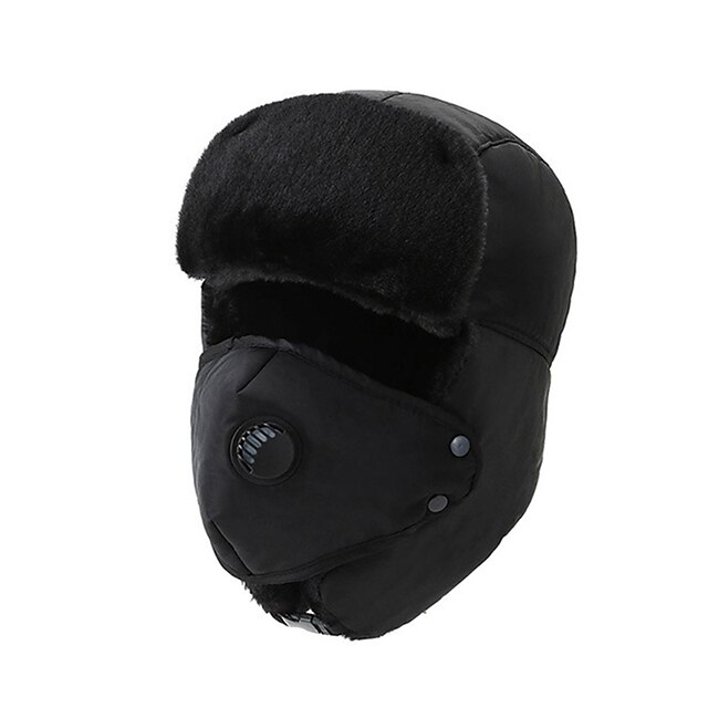 Unisex Trapper Hat Winter Hats Bomber Hat Hunting Hat Black Pink ...