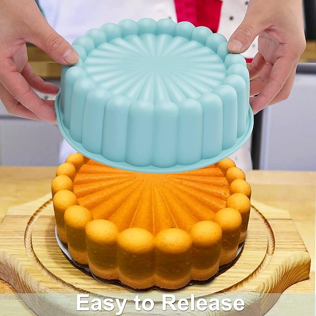  Round Silicone Cake Molds for Cheese Cake,Chocolate Cake, Rainbow Cakes