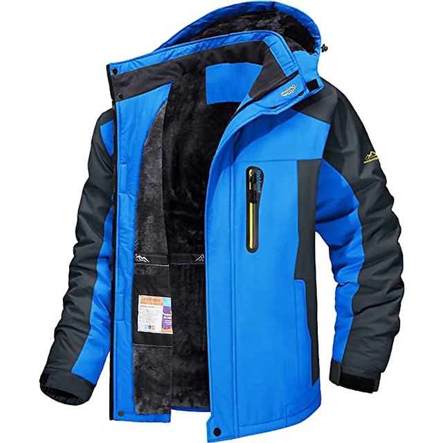  Hombre Chaqueta de Invierno Chaqueta de lana Chaqueta Softshell Cortavientos De montaña Deportes de Nieve Mantiene abrigado Impermeable Con Capucha IMPERMEABLE Invierno Otoño Ropa deportiva Regular