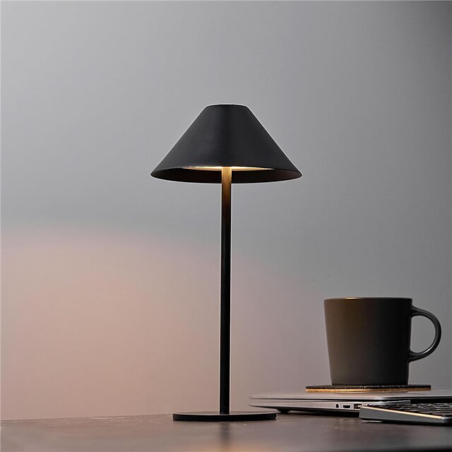  Lámpara de mesa de metal recargable retro para el hogar, atenuador táctil LED, luz nocturna de escritorio, lámpara de lectura inalámbrica para restaurante, hotel, bar, decoración de dormitorio, luz 1x