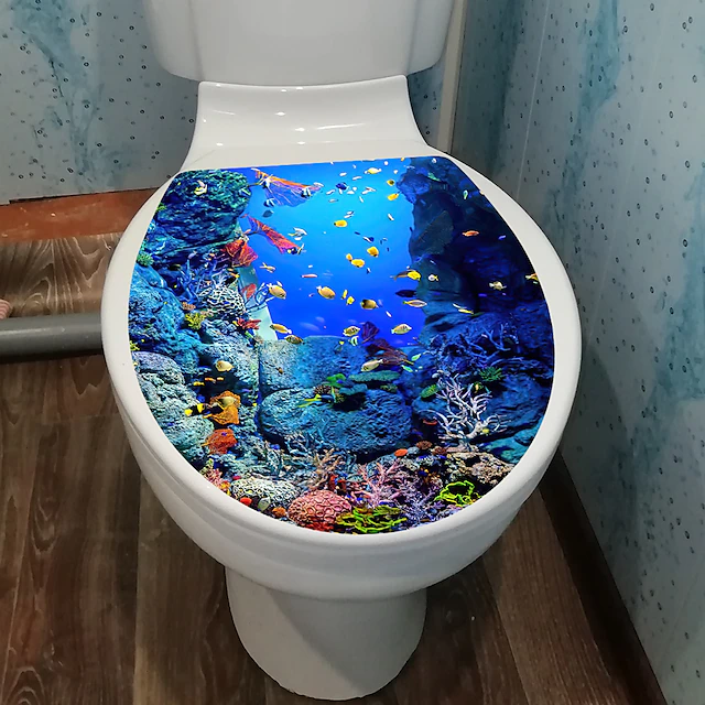 1pcs 3D Toilet Seat Wall Sticker Art Wallpaper Bathroom Decals Cheap ...