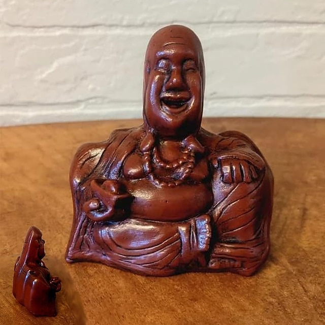  buddha flip | oväntad baksida, buddha prydnad, långfinger skrattande buddha staty, glad buddha staty för heminredning, unik present till vänner