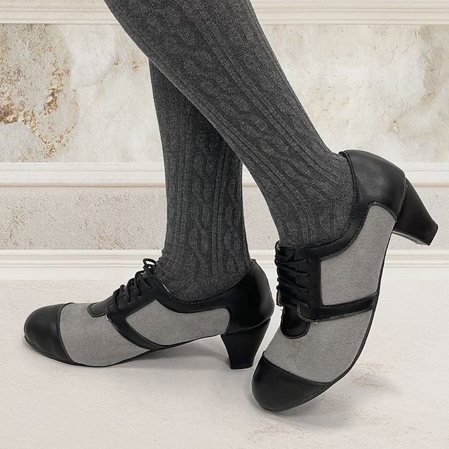  Női Pompák Félcipők Bullock cipő Extra méret Vintage cipők Parti Szabadtéri Tömör szín Tél Cicasarok Erősített lábujj Elegáns Szüret Pazar Fordított bőr Papucs Fekete Kék Barna