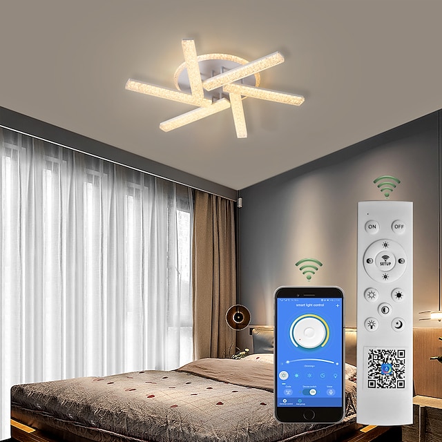  Plafón LED con 4 cabezales Plafón de 6 cabezales que puede emitir luz en la parte inferior adecuado para dormitorios restaurantes salas de estudio habitaciones de invitados y salas de recepción ac220v