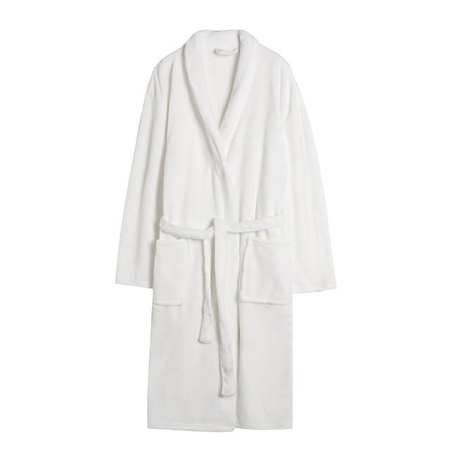  Herr Pyjamas Morgonrock Badrockar Badrock 1 pcs Slät Stylish Ledigt Komfort Hem Dagligen Säng Skinna Komfort Varm V-hals Långärmad Ficka Höst Vinter Svart Vit