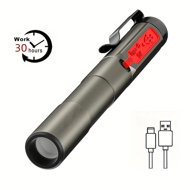  1 Stück wiederaufladbare medizinische USB-Taschenlampe mit 30 Stunden Akkulaufzeit – gelbes und weißes Licht zur Notfallerkennung