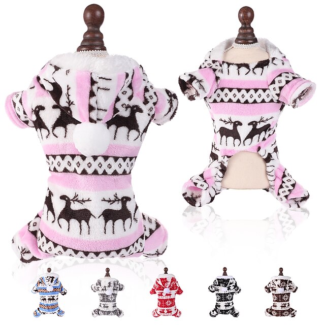  Honden Katten Hoodies Kerstkostuum Kerstoutfit Feest Casual Winter Warm Ademend Zacht Wasbaar Comfortabel Kerstmis Buiten Casual / Dagelijks Hondenkleding for Bichon Frise pomeranian kleine