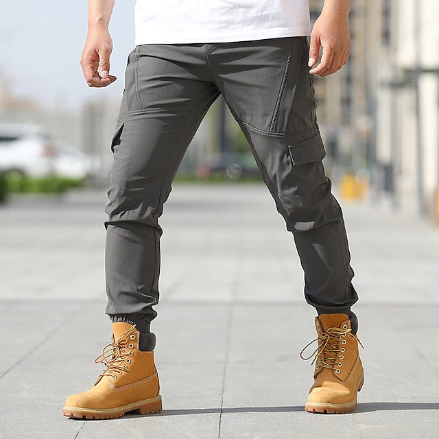 Men's Cargo Pants Cargo Trousers Tactical Pants Elastic Waist Multi
