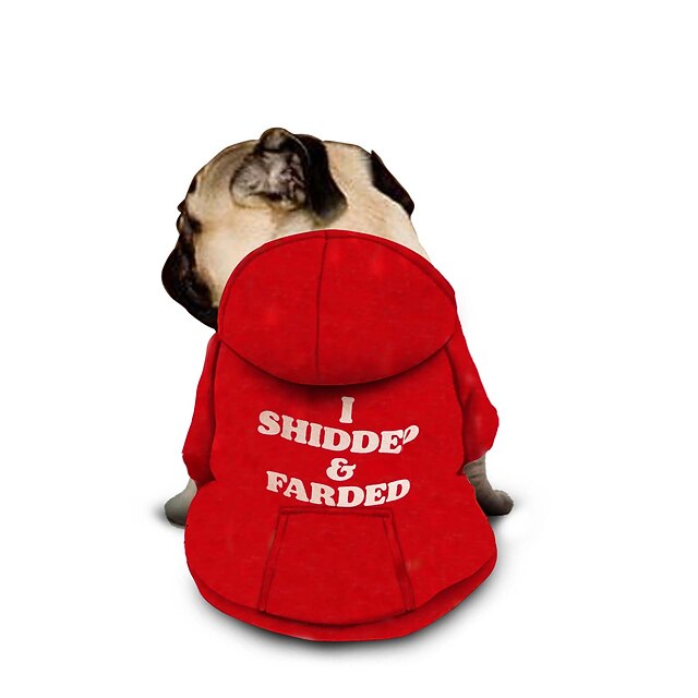 Dog Hoodie With Letter Print Text memes Funny Dog Sweaters for Large