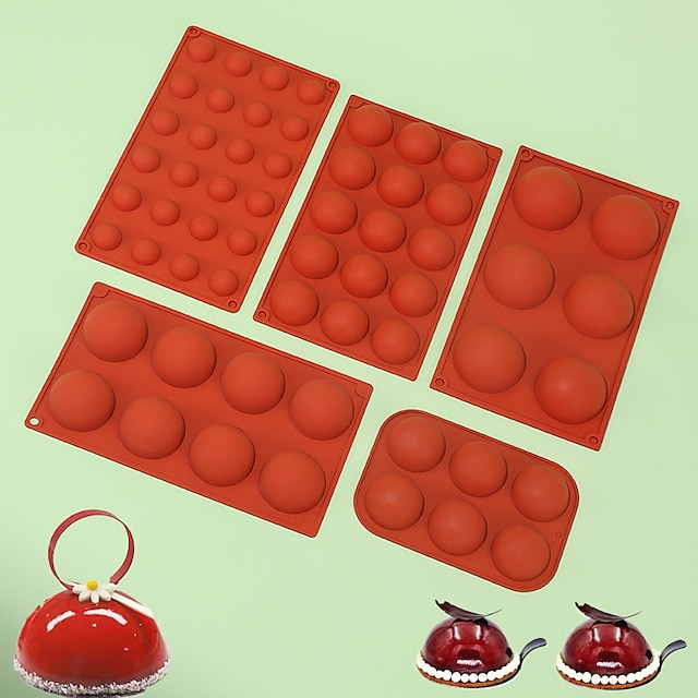  Stampi in silicone a mezza sfera rotonda con sfera 3D per cottura fai da te, budino, mousse, torta al cioccolato, accessori per la cucina