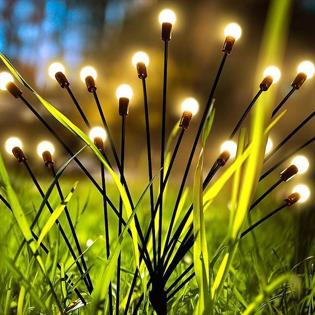  Solar Garden Lights 1 Pack 10 LEDs Solar Firefly Lamp 2 Lighting Mode Waterproof Garden Lights for Patio Landscape Decoration