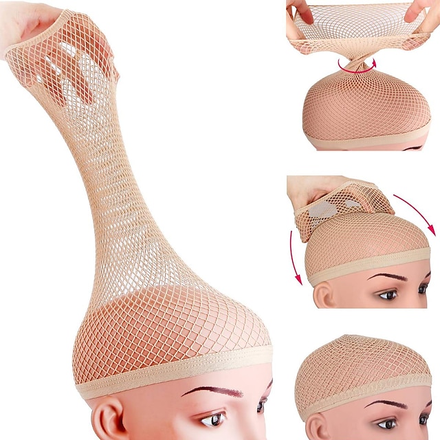  Hair Net for Long Hair Mesh Wig Caps for Women Natural Nude 2 Pieces