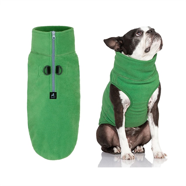  taglia media - giacca calda per cani in pile con guinzaglio o-ring - maglione invernale per cani di piccola taglia - vestiti per cani di piccola taglia per la stagione fredda