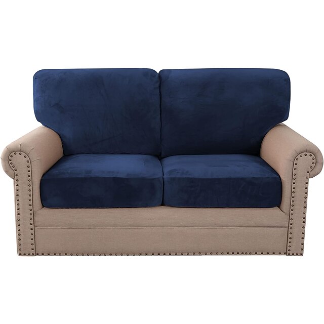 Stretch Velvet Sofa Cover with Backrest Cover, Cushion Cover, Armrest Cover, Anti-Scratch Couch Cover for Dogs Washable Protector Slipcovers 20