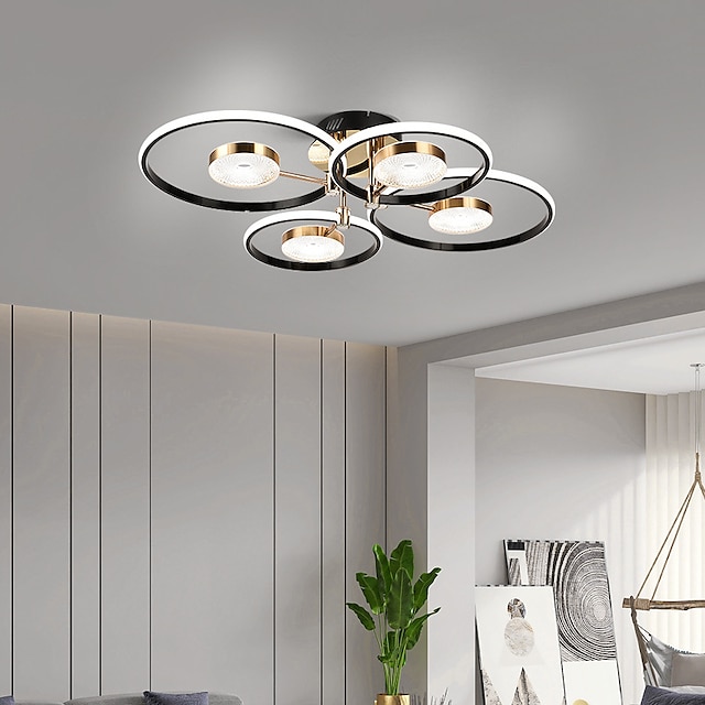 luz de teto led 4/8/12 cabeça regulável luzes de teto com design de círculo moderno são adequadas para metal embutido acrílico sputnik fogos de artifício pétalas luminárias led em salas de estar e