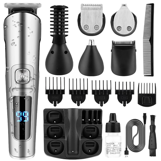  Wasserdichter elektrischer Rasierer für den Haushalt, Haarschneider für Männer, multifunktionales elektrisches Nasenhaarschneider-Set