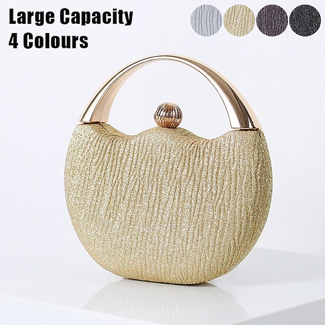 Women's Handbag Crossbody Bag Clutch Dome Bag Clutch Bags Synthetic Party Daily Bridal Shower Sequin Chain Large Capacity Durable Multi Carry Solid Color Silver Black Purple