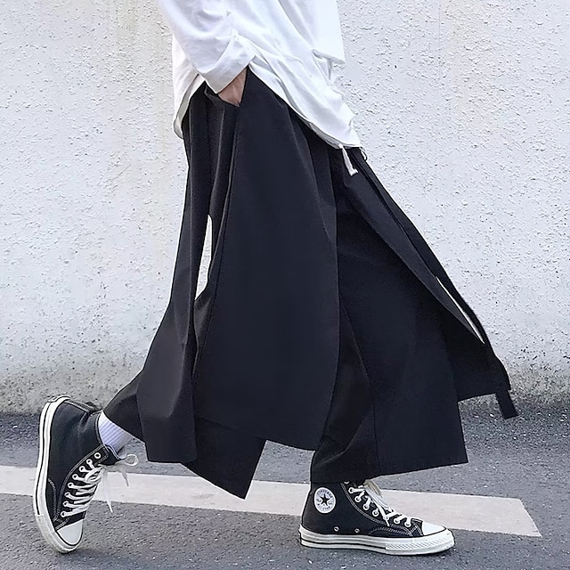  Męskie Spodnie Spodnie codzienne Spodnie capri Kieszeń Równina Komfort Oddychający Na zewnątrz Codzienny Wyjściowe Moda Codzienny Czarny