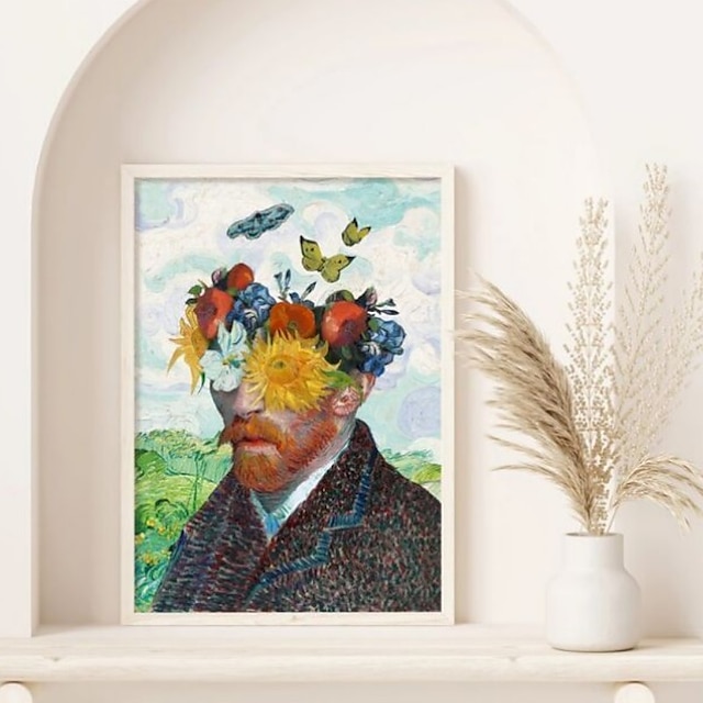  Van Gogh Ölgemälde Wandkunst handgemachtes berühmtes Ölgemälde, blaue Wanddekoration, Wohndekoration mit Rahmen