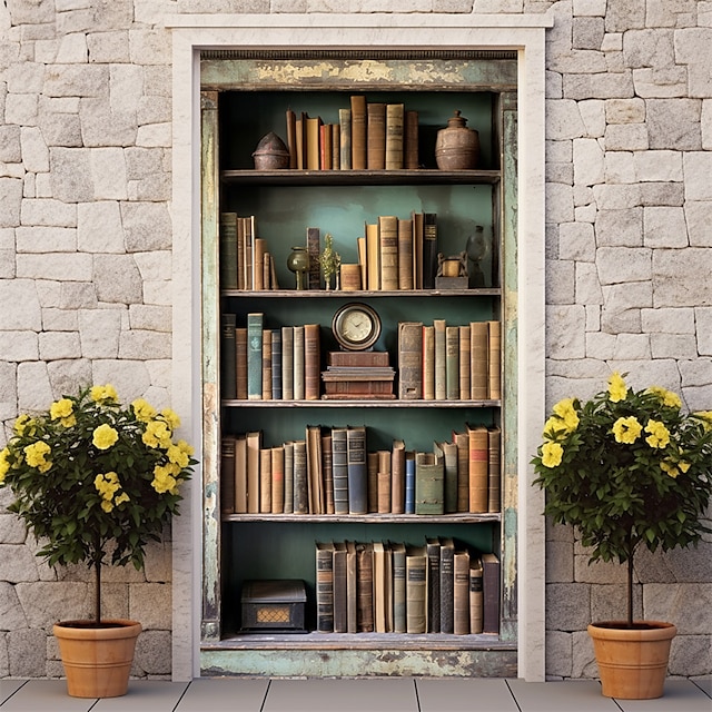  nakładki na drzwi półki na książki gobelin na drzwi dekoracja kurtyny drzwi tło baner na drzwi na frontowe drzwi dom wiejski materiały dekoracyjne na przyjęcie świąteczne