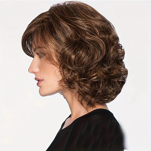 Synthetic Wig Straight Neat Bang Wig Short A1 A2 A3 A4 Synthetic Hair ...