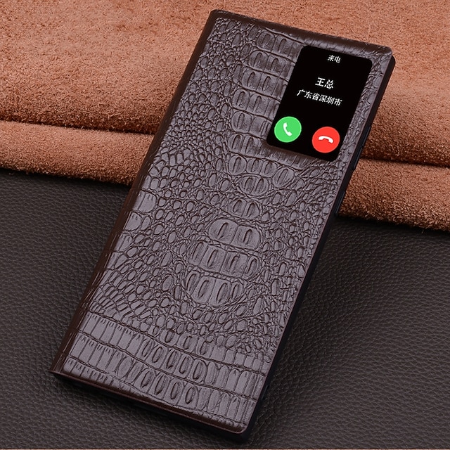  Custodia per telefono per Samsung Galaxy S23 Ultra S22 Ultra Flip Cover con funzionamento automatico e risveglio magnetico in vera pelle calda