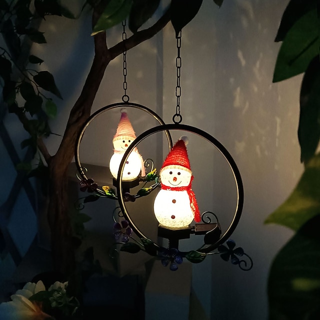  Wasserdichte Weihnachts-Schneemann-Solar-LED-Leuchten für die Außendekoration auf Rasen, Garten, Hof und Straße – energieeffizient und langlebig