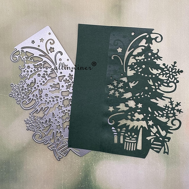  1pc Christmas Tree Gift Frame Metal Cutting Dies Stencils For DIY Scrapbooking Decorative Embossing Handcraft Die Cutting Template