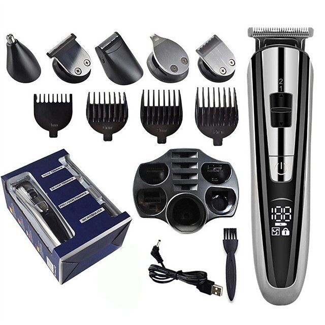  Electric Hair Clipper 5 In 1 Grooming Kit Professional Fast Charging Hair Trimmer Beard Shaver Ear Nose Hair Trimmer Shaving Haircut Tool