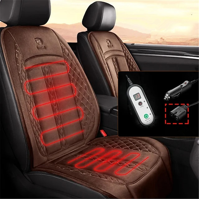  Riscaldatore per Sedili Auto 12V/24V Lunghezza 120CM Cuscino Riscaldato Elettrico Universale per Inverno Materassino Riscaldante per Auto