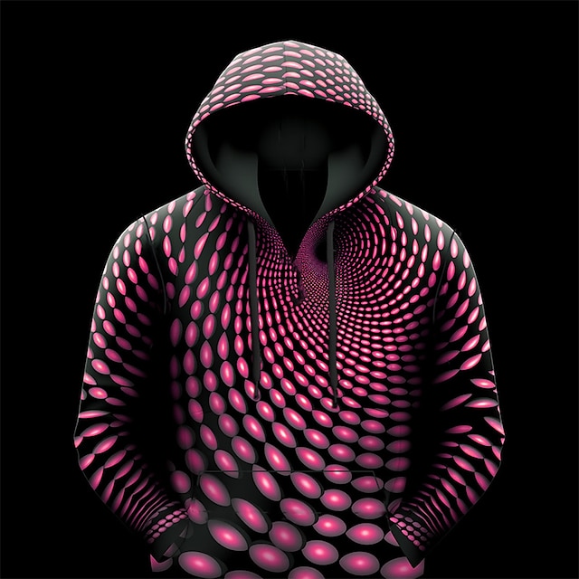  Bărbați Grafic 3D Print Hanorac cu Glugă Hanorace Hanorca Hanorac cu Glugă Manșon Lung Hanorac cu glugă Capișon Modă Tipărire 3D Sport exterior Concediu Vacanță Galben Roz Îmbujorat Imprimeu Buzunar