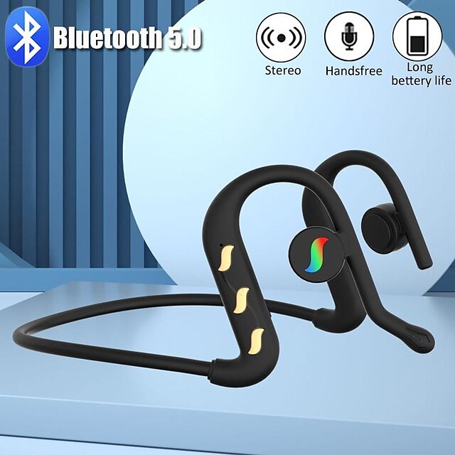  ασύρματα ακουστικά οστικής αγωγιμότητας bluetooth 5.0 στερεοφωνικά ακουστικά μουσικής ανοιχτό άγκιστρο αυτιού όχι in-ear αθλητική υποστήριξη ακουστικών handsfree